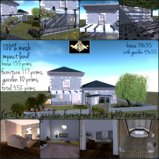 G^G mesh garden furnished house 600 animations