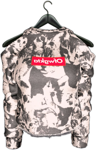 .:villena:. - crop sweatshirt kitty camo white
