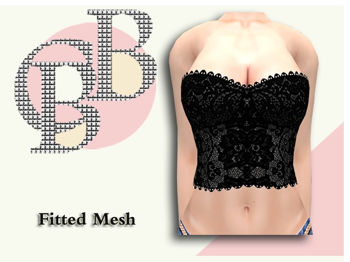 Lace strapless Black