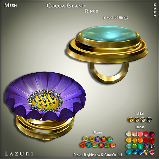 [< Lazuri >] Cocoa Island Rings - SALE 75% OFF