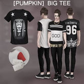 [Pumpkin] Big tee- V in Black