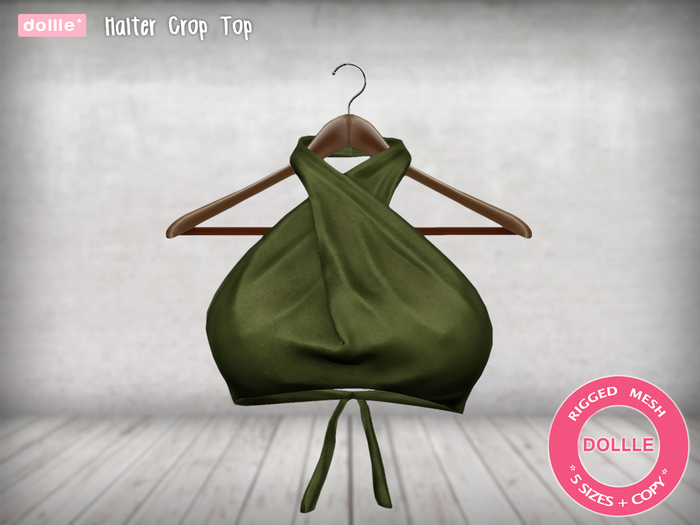 {dollle*} 115 Halter Crop Top - Green