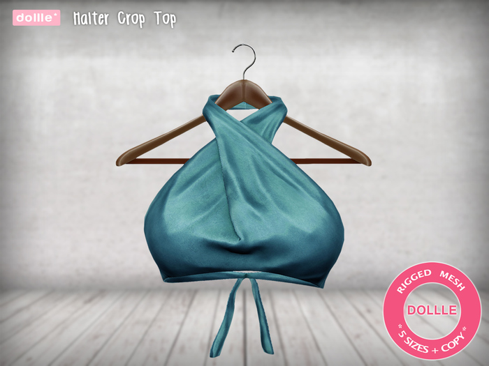 {dollle*} 115 Halter Crop Top - Red