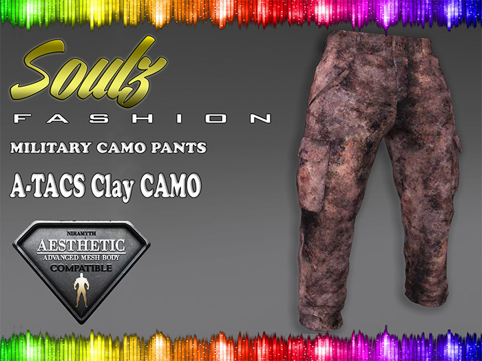 :][: Soulz Fashion :][: - MILITARY CAMO PANTS - A-TACS Clay