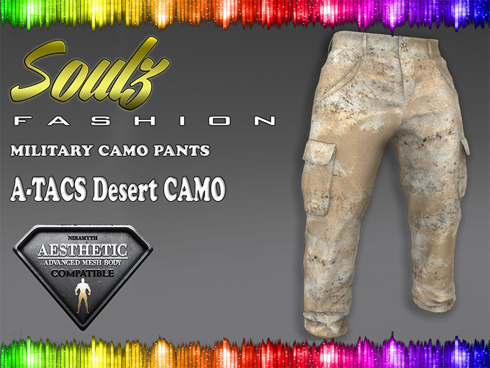 :][: Soulz Fashion :][: - MILITARY CAMO PANTS - A-TACS Desert