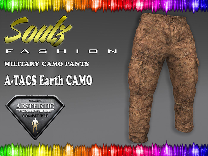 :][: Soulz Fashion :][: - MILITARY CAMO PANTS - A-TACS Earth