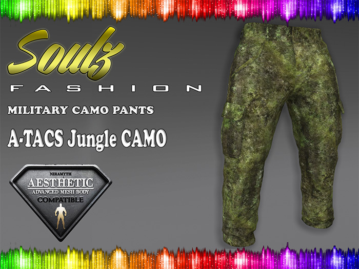 :][: Soulz Fashion :][: - MILITARY CAMO PANTS - A-TACS Jungle