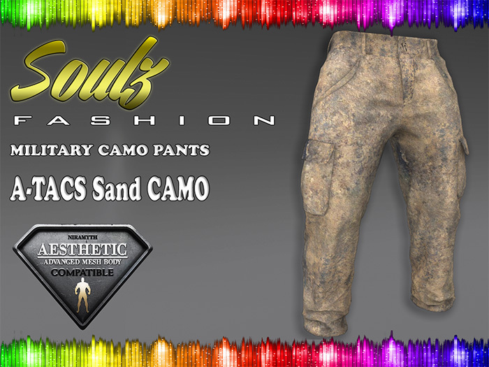 :][: Soulz Fashion :][: - MILITARY CAMO PANTS - A-TACS Sand