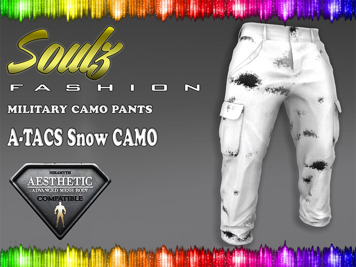 :][: Soulz Fashion :][: - MILITARY CAMO PANTS - A-TACS Snow