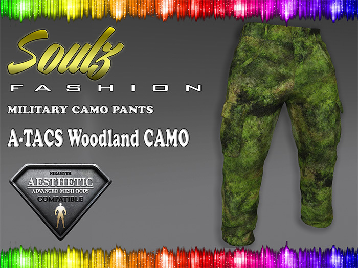 :][: Soulz Fashion :][: - MILITARY CAMO PANTS - A-TACS Woodland