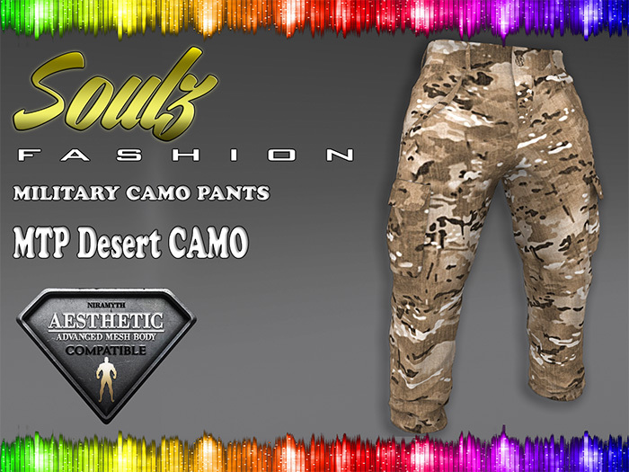 :][: Soulz Fashion :][: - MILITARY CAMO PANTS - MTP Desert