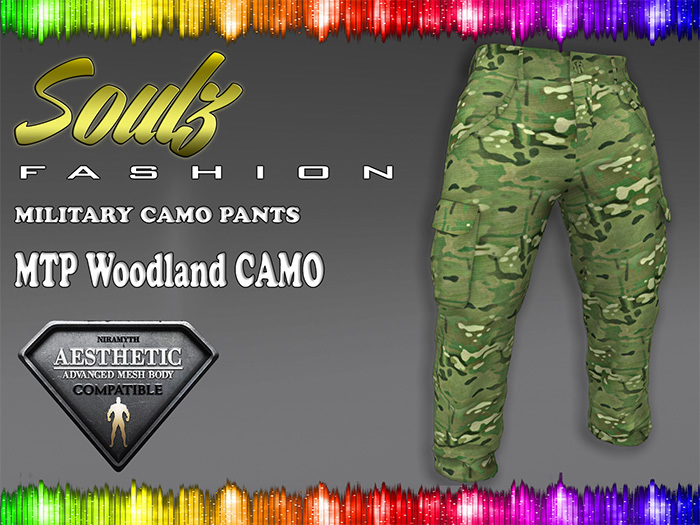 :][: Soulz Fashion :][: - MILITARY CAMO PANTS - MTP Woodland