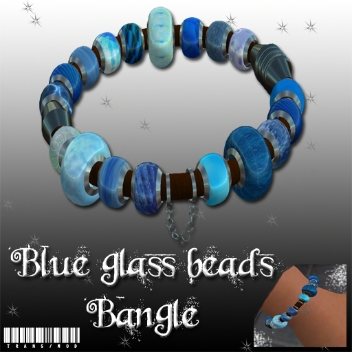 Blue Glass Beads Bangle