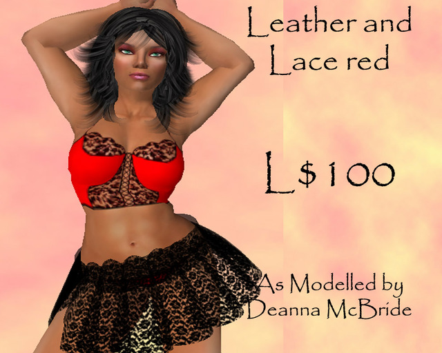 Lace and leather red