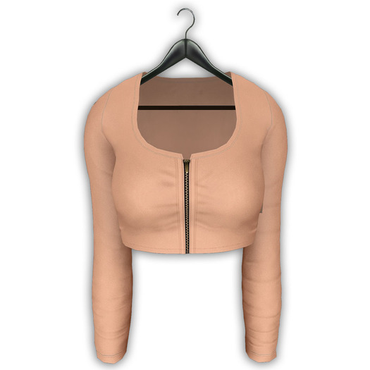 .:villena:. - Zip Crop Top Peach Puff