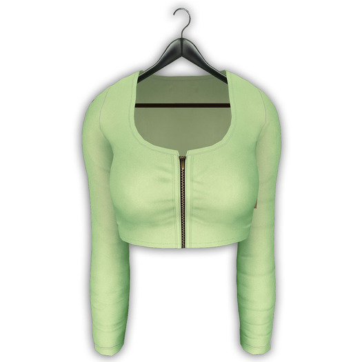 .:villena:. - Zip Crop Top Light Green