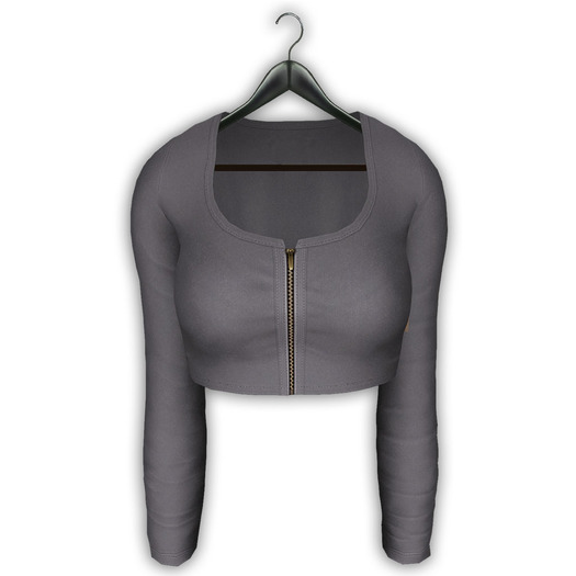 .:villena:. - Zip Crop Top Gray