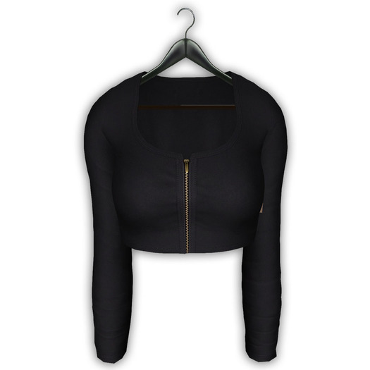 .:villena:. - Zip Crop Top Black