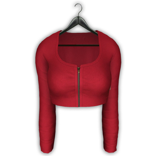.:villena:. - Zip Crop Top Crimson
