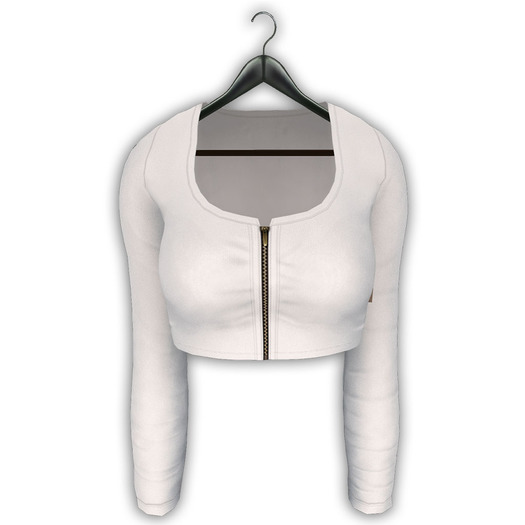 .:villena:. - Zip Crop Top White