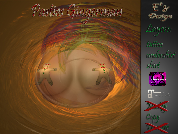 Pasties Gingerman E's Design