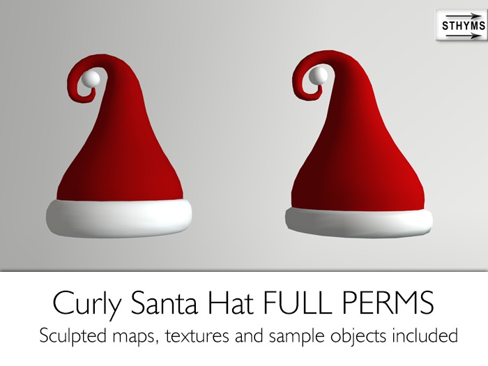 06 STHYMS - Santa Hat - Curly FULL PERMS