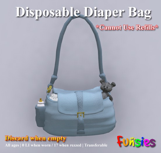 FUNSIES Diaper Bag - DISPOSABLE in Sky Blue
