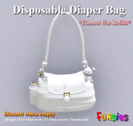 FUNSIES Diaper Bag - DISPOSABLE in White