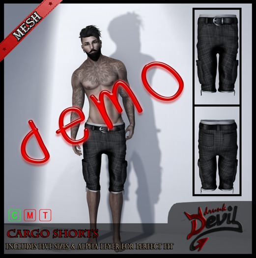 ..::Drunk Devil ::.. ~ DEMO ~ MESH Cargo Shorts