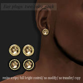 Earring Ear-Plugs Iced BlackxGold     -RYCA-