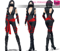 Full Perm Classic Rigged Mesh - Women's Ninja Costume + Boots