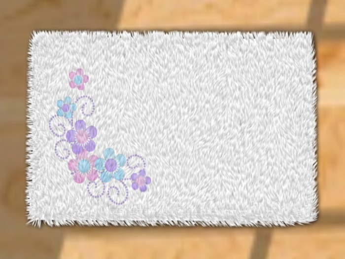 Second Life Marketplace Lilac Flowers Fluffy Rug