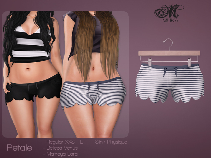 *MUKA* Petale - Blue Stripes (Maitreya/Belleza/Slink)