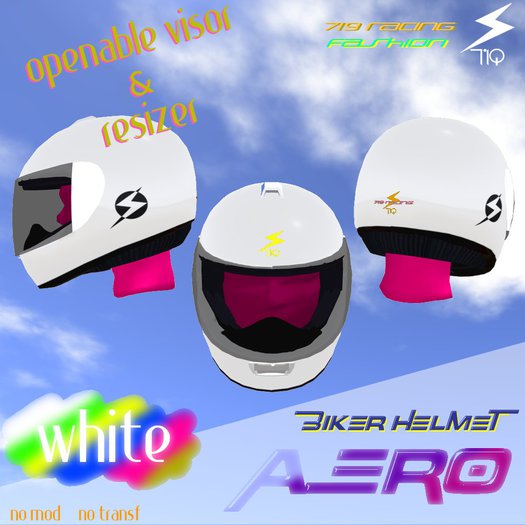 719 Racing Helmet - AERO (White) BOX
