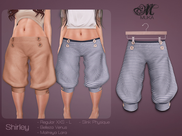 *MUKA* Shirley - Navy Stripe (Maitreya/Belleza/Slink)