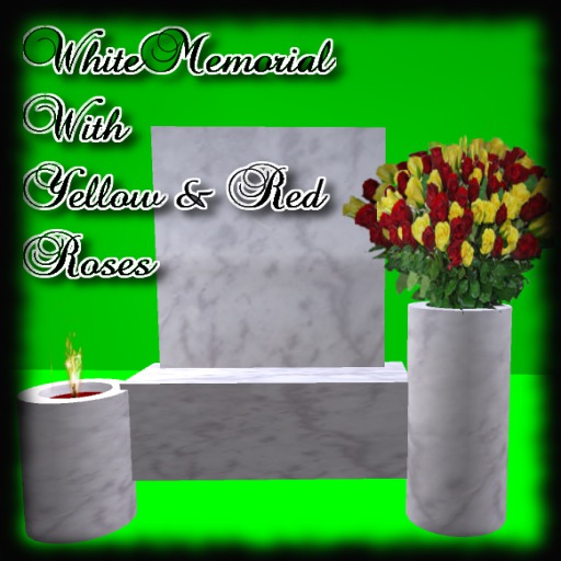 white memorial/ r&y roses