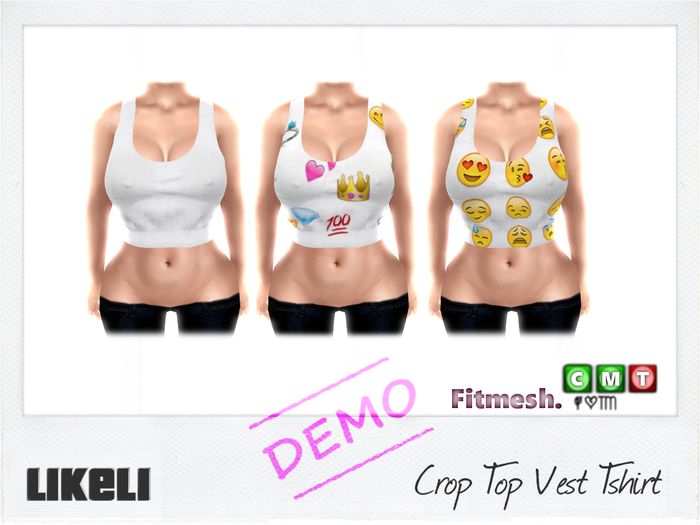{.LikeLi.} Crop Top Vest Tshirt_Fitmesh.........Demo.