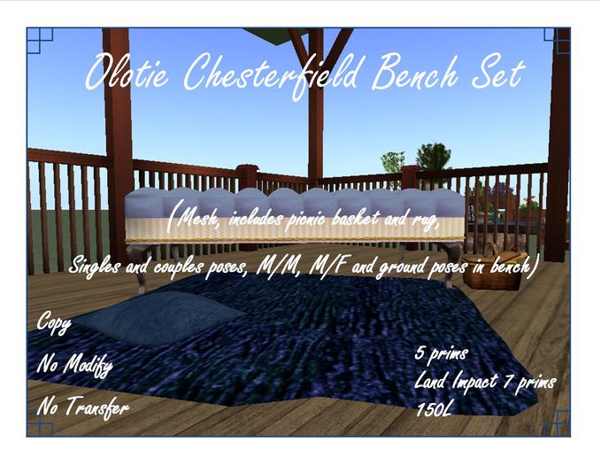 Olotie Chesterfield Bench set