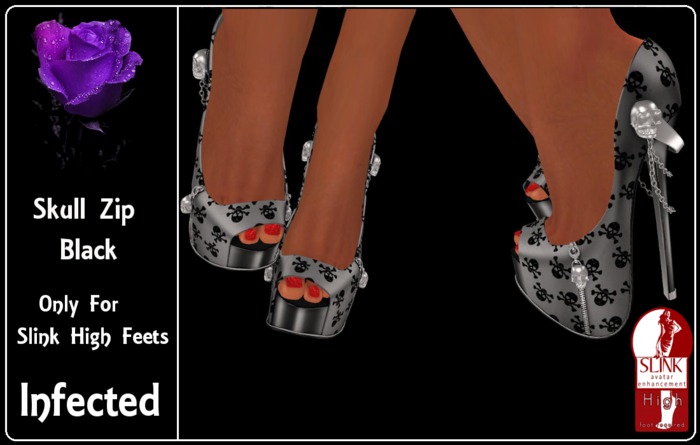 >>inFECTed<< - for slink high feets Skull Zip Black