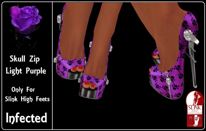 >>inFECTed<< - for slink high feets Skull Zip Light Purple