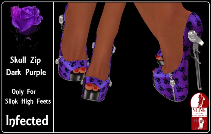 >>inFECTed<< - for slink high feets Skull Zip Dark Purple