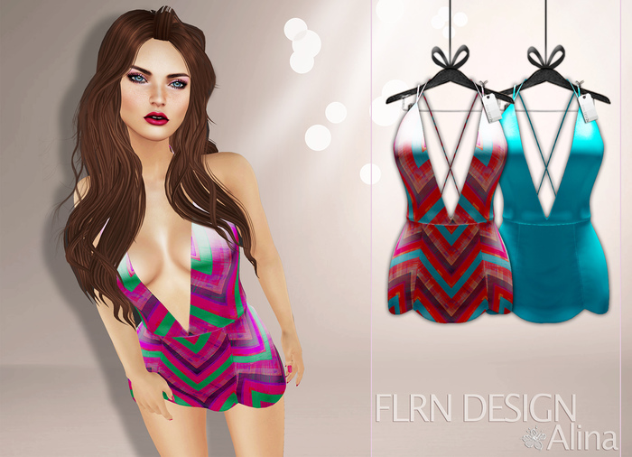 [FLRN] Alina Dress Red&Blue