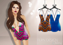 Alina Dress Orange&Navy