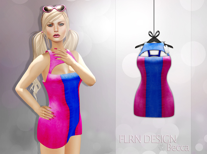 Becca Dress Pink&Blue
