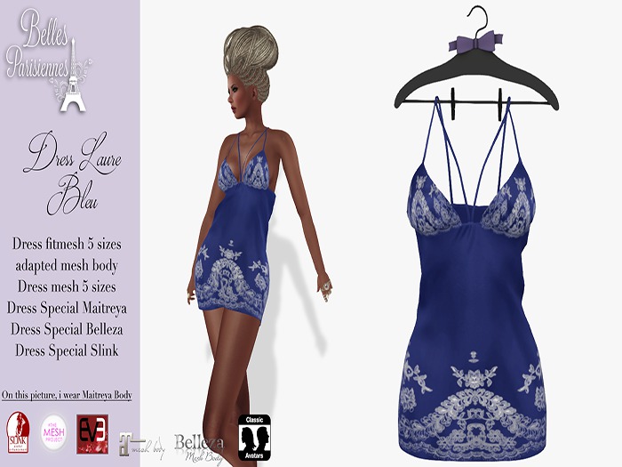 Belles Parisiennes- Robe Laure Bleu-