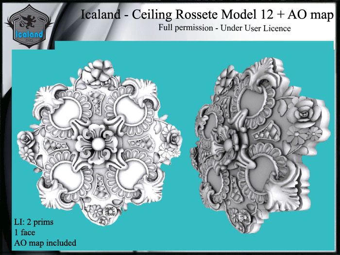 Icaland - Ceiling Rossete Model 12 + AO map