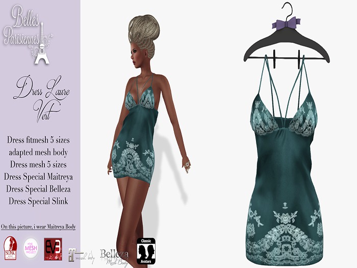 Belles Parisiennes- Robe Laure Vert-