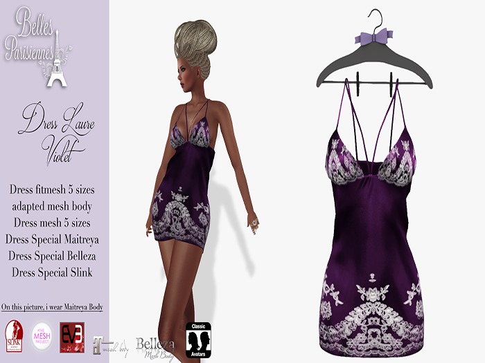 Belles Parisiennes- Robe Laure Violet-