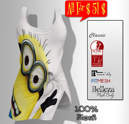 All for $ 51 $Twisted dress Series minions - White