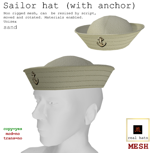 JfL Sailor hat sand _boxed